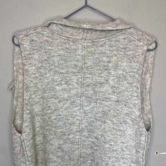 Wilfred Free | Aritzia Tan Alpaca/Wool Blend Knit Cardigan Vest Size Small - Picture 6 of 7